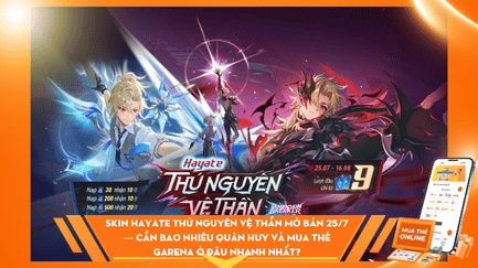Skin Hayate Thứ Nguyên Vệ Thần Mở Bán 25/7 — Cần Bao Nhiêu Quân Huy Và Mua Thẻ Garena Ở Đâu Nhanh Nhất?