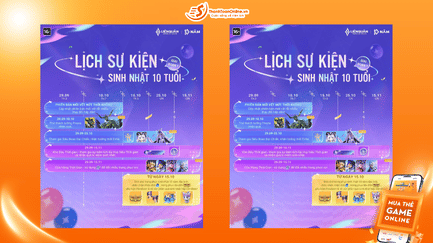 Lịch Sự Kiện Sinh Nhật 10 Năm Liên Quân – Giai Đoạn 1 (29/9–15/11)