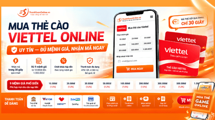 Mua Thẻ Cào Viettel Online Uy Tín — Đủ Mệnh Giá, Nhận Mã 30 Giây