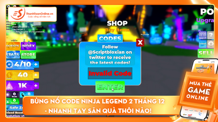Bùng nổ code ninja legend 2 tháng 12 - nhanh tay săn quà thôi nào!